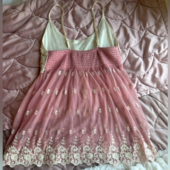 Flowy mesh babydoll tank top crocheted - Picture 2 of 2